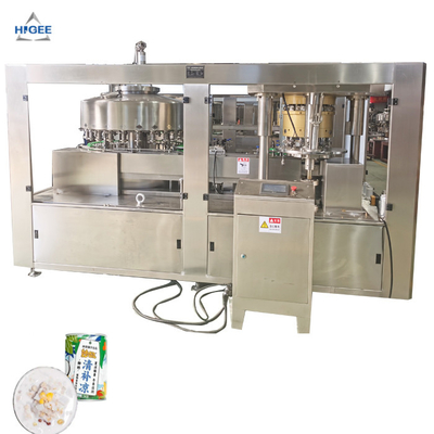 Chine Le coconute en boîte traient le jus remplissant cousant la machine de ligne froide de machine à étiquettes de colle fournisseur