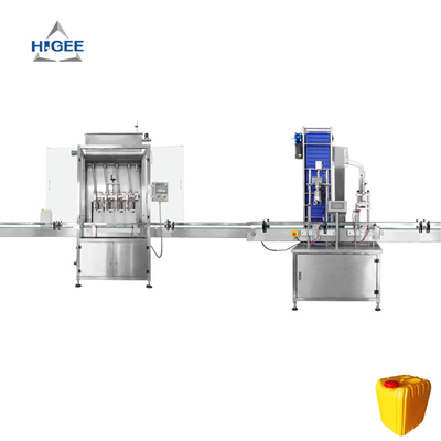 LA CHINE HIGEE jerry peut 5 litres de remplissage de liquide chimique machine de couverture de remplissage avec machine d'étiquetage fournisseur